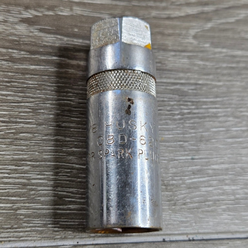 Husky CBD-620S Spark Plug Socket 5/8 Inch Silver 3/8 Drive USA Vintage